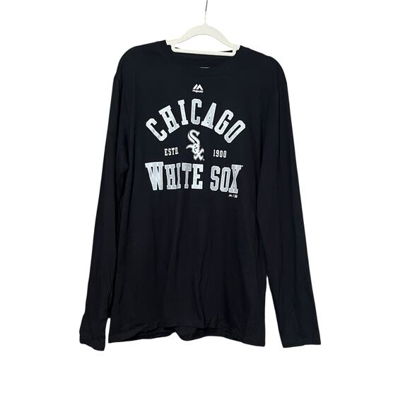 Chicago White Sox Women's Long Sleeve T-Shirt Medium Black Sparkle Girly NWOT - Picture 1 of 8